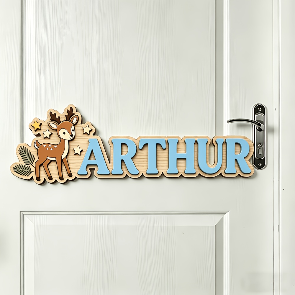 Custom Deer & Star Wooden Name - مراجعة Baby Nursery Toy وسعره
