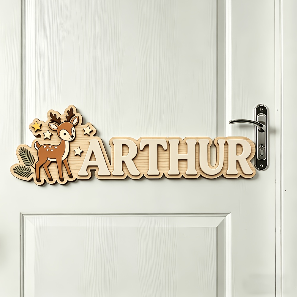 Custom Deer & Star Wooden Name - مراجعة Baby Nursery Toy وسعره