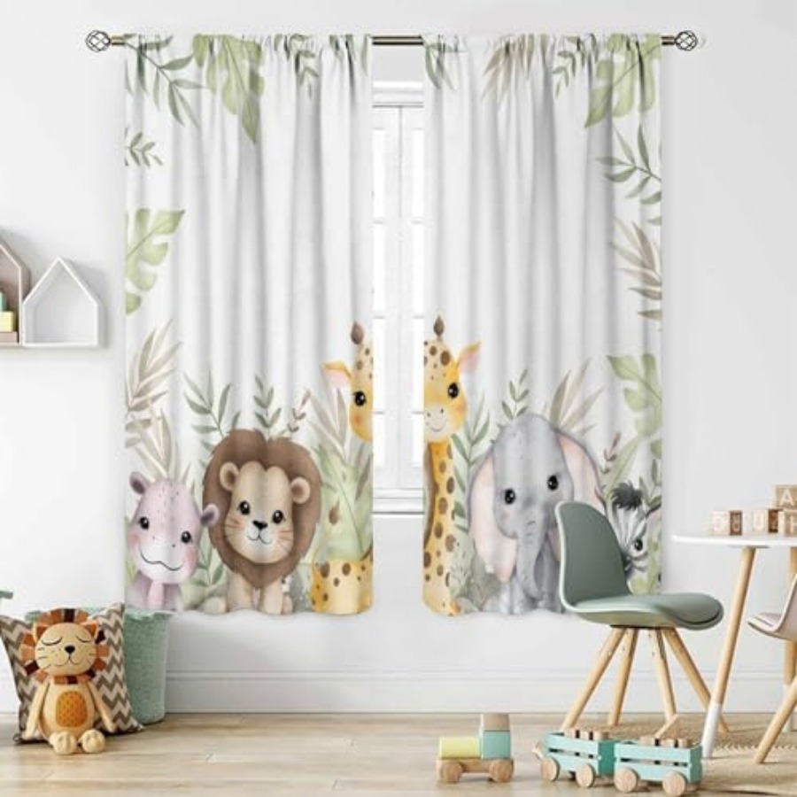 Nursery Curtains Jungle Safari - مراجعة Baby Nursery Jungle Theme وسعره