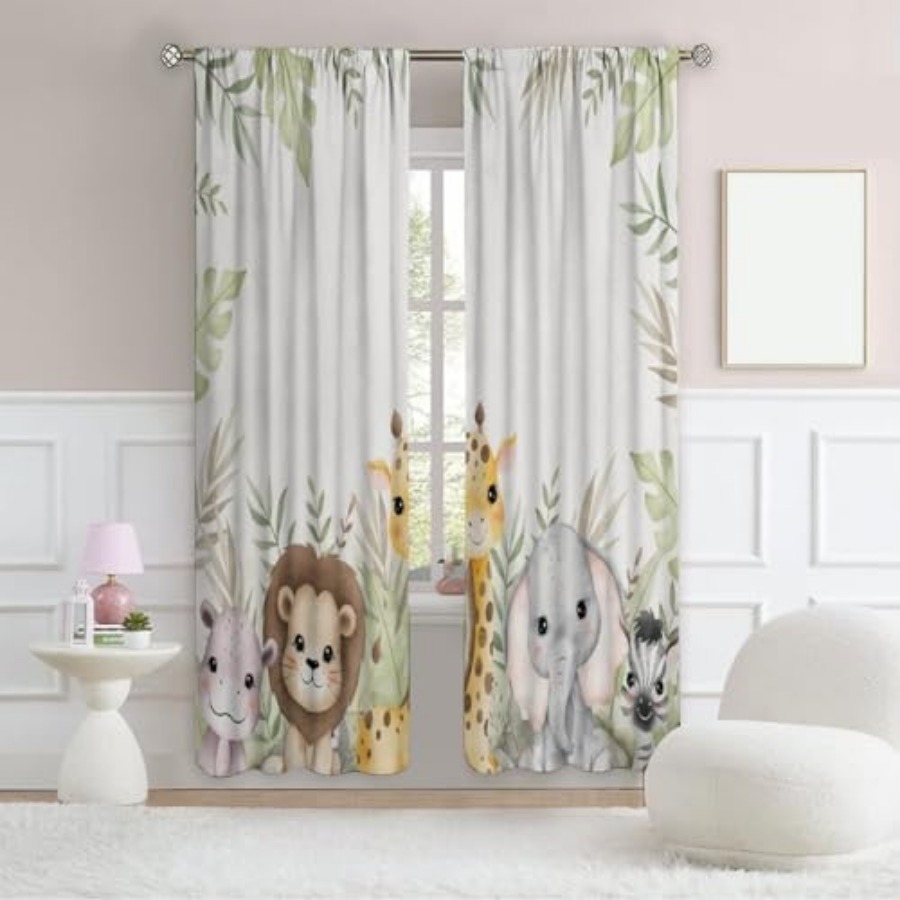 Nursery Curtains Jungle Safari - مراجعة Baby Nursery Jungle Theme وسعره