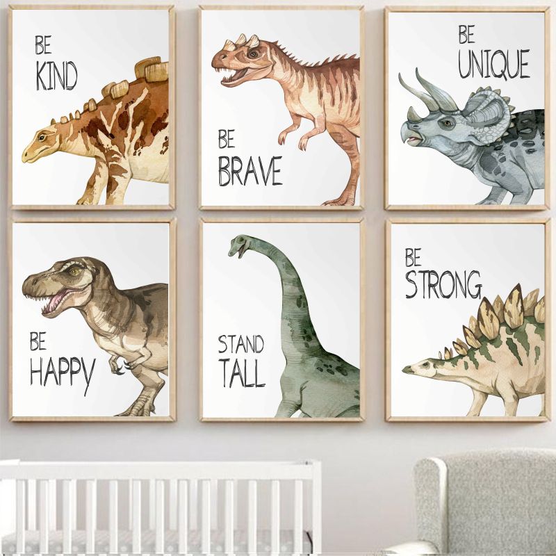 Watercolor Dinosaur Poster Nur - مراجعة Baby Nursery Kids وسعره