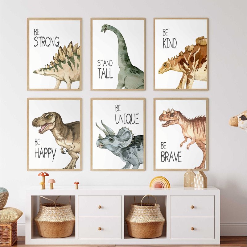 Watercolor Dinosaur Poster Nur - مراجعة Baby Nursery Kids وسعره