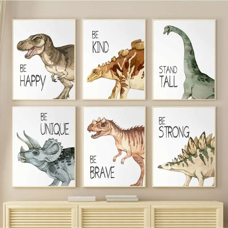 Watercolor Dinosaur Poster Nur - مراجعة Baby Nursery Kids وسعره