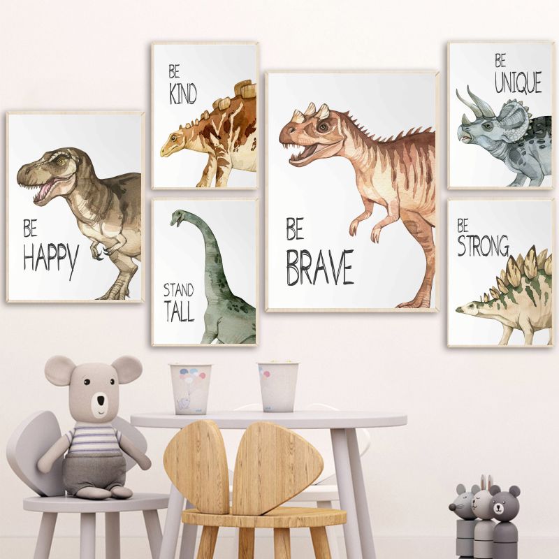 Watercolor Dinosaur Poster Nur - مراجعة Baby Nursery Kids وسعره