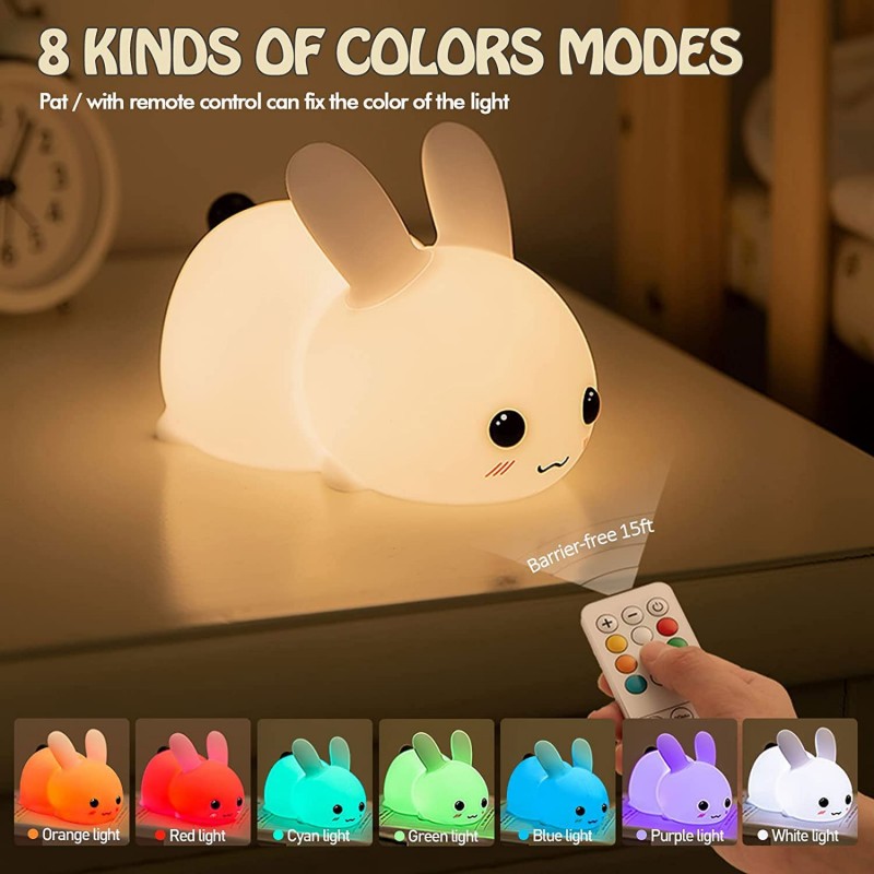 LED Rabbit Night Light Remote  - مراجعة Baby Nursery Night Light وسعره