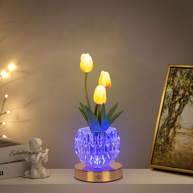 Artificial Tulip Flower Lamp,  - مراجعة Baby Nursery Night Light وسعره