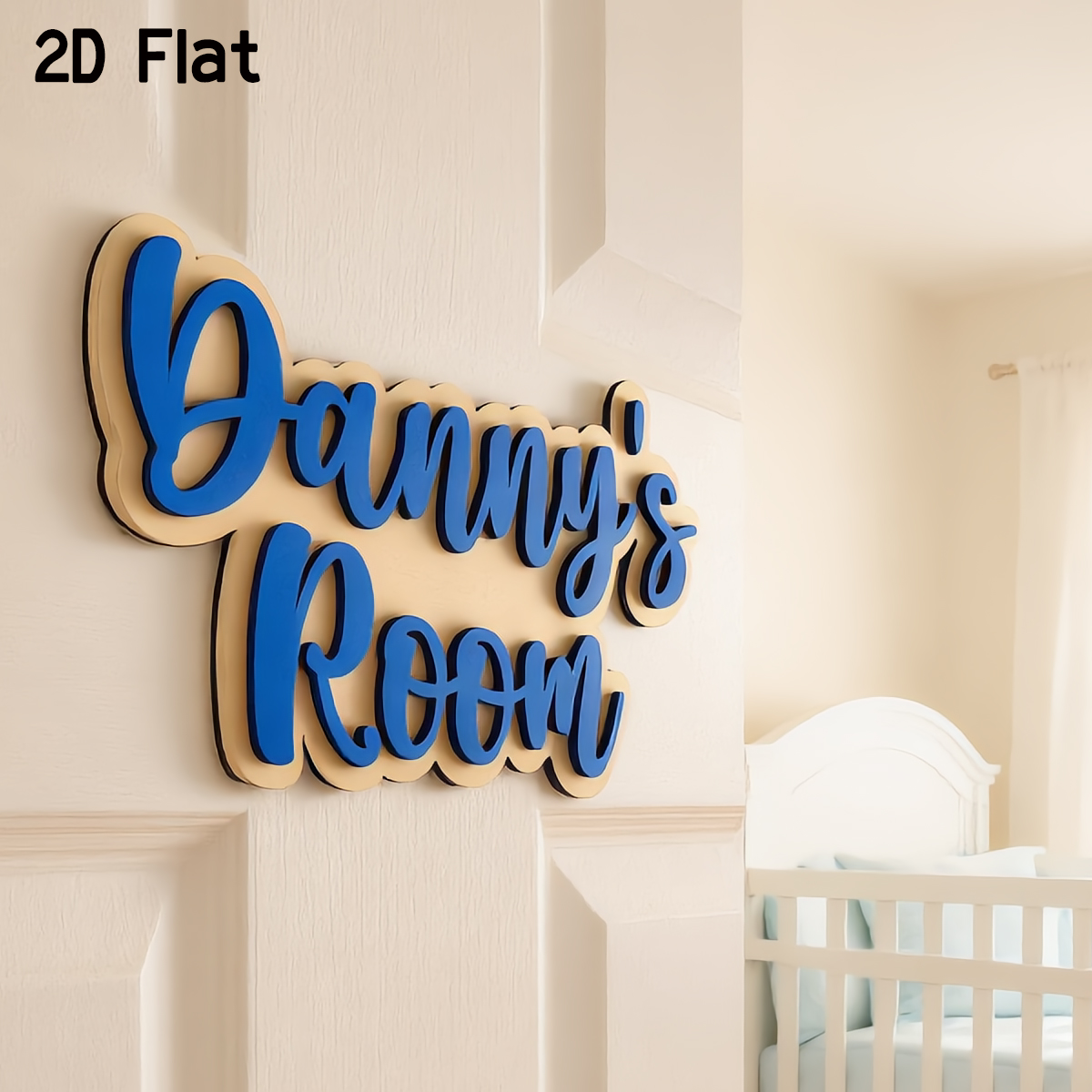 1Pc Cutom Blue Wooden Acrylic  - مراجعة Baby Nursery Home وسعره