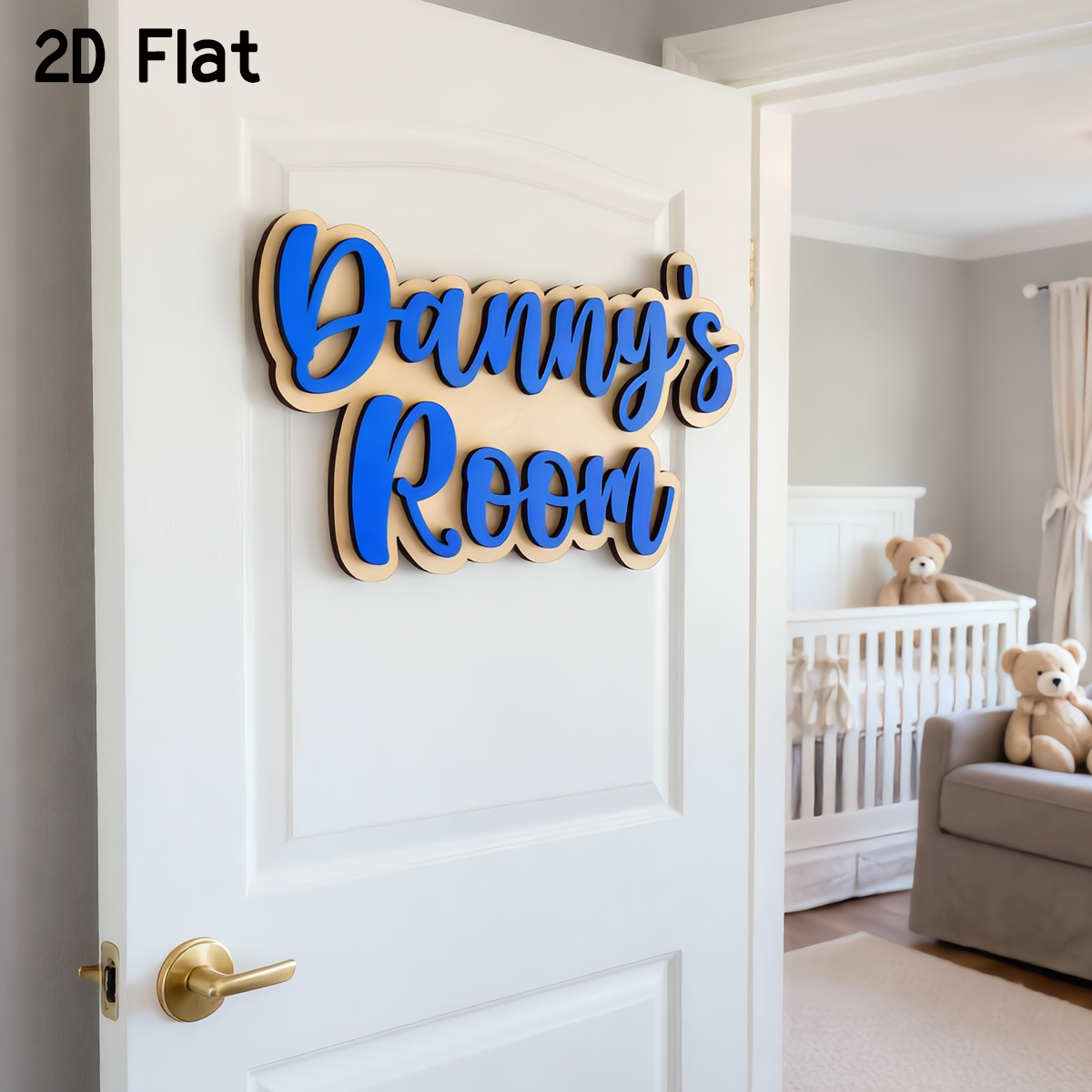 1Pc Cutom Blue Wooden Acrylic  - مراجعة Baby Nursery Home وسعره