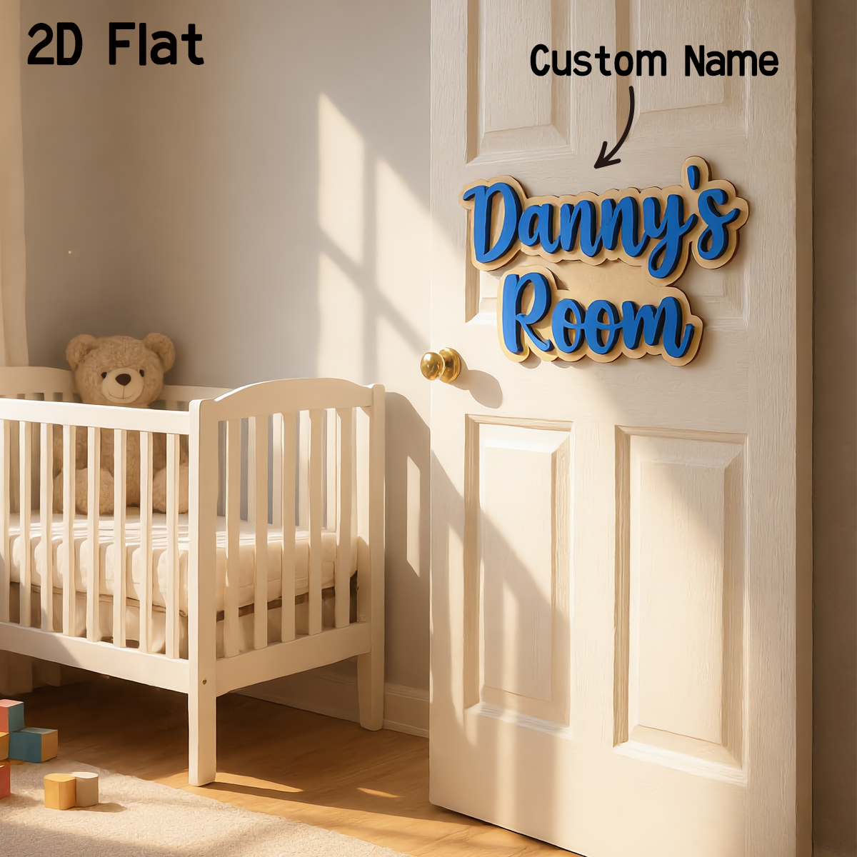 1Pc Cutom Blue Wooden Acrylic  - مراجعة Baby Nursery Home وسعره