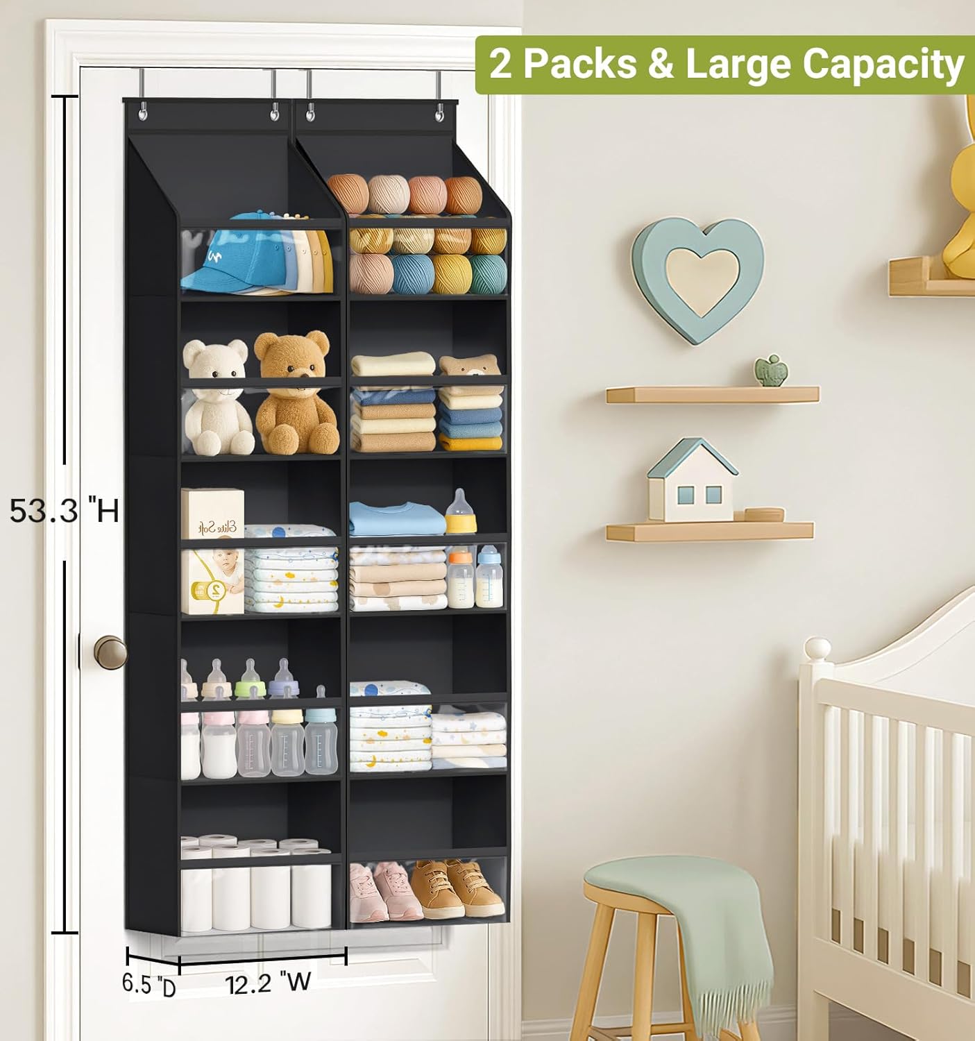 2 Pack Over the Door Organizer - مراجعة Closet Organizer Baby وسعره