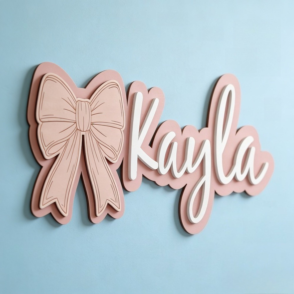 Customizable Bow-Shaped Wooden - مراجعة Baby Nursery Toy وسعره