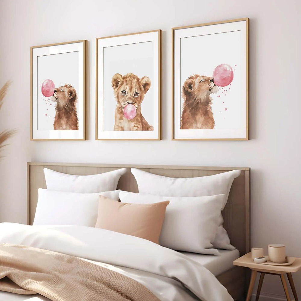 Lion Cub Nursery Wall Art Set  - مراجعة Baby Nursery Jungle Theme وسعره