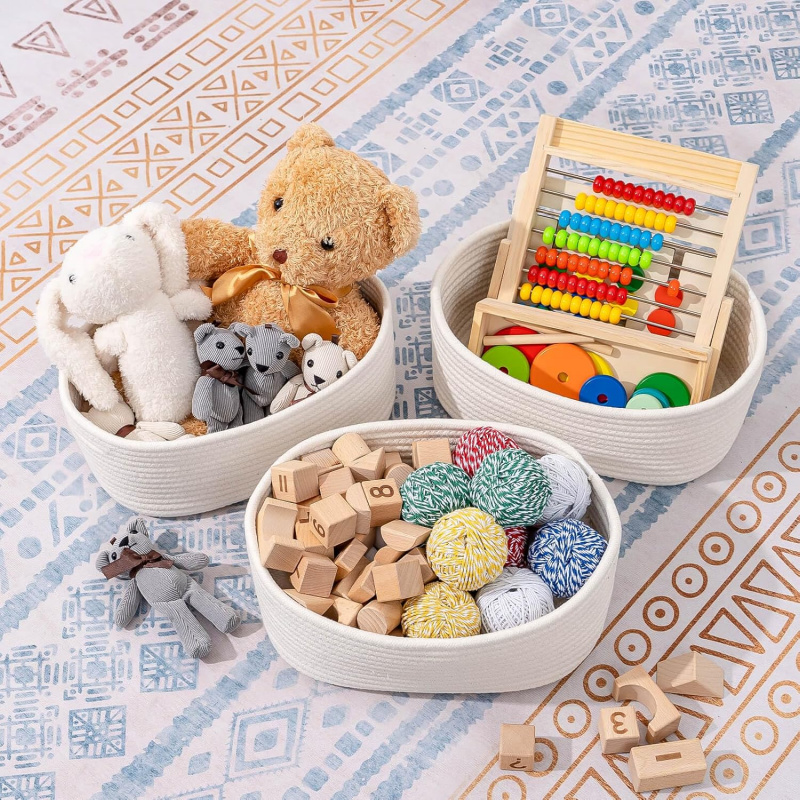 Small Woven Storage Baskets –  - مراجعة Baby Nursery Closet Organization وسعره