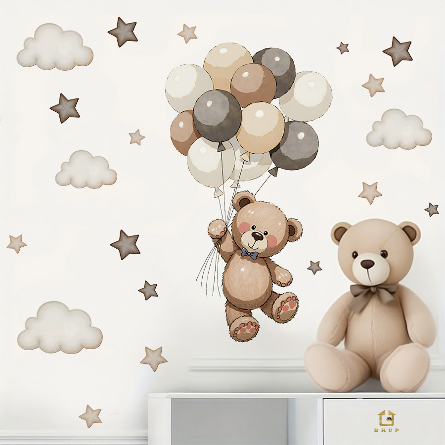 Adorable Teddy Bear Wall Decal - مراجعة Baby Nursery Kids وسعره