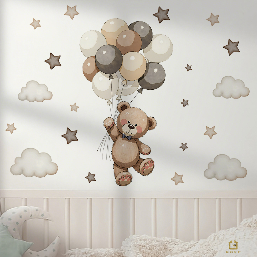 Adorable Teddy Bear Wall Decal - مراجعة Baby Nursery Kids وسعره