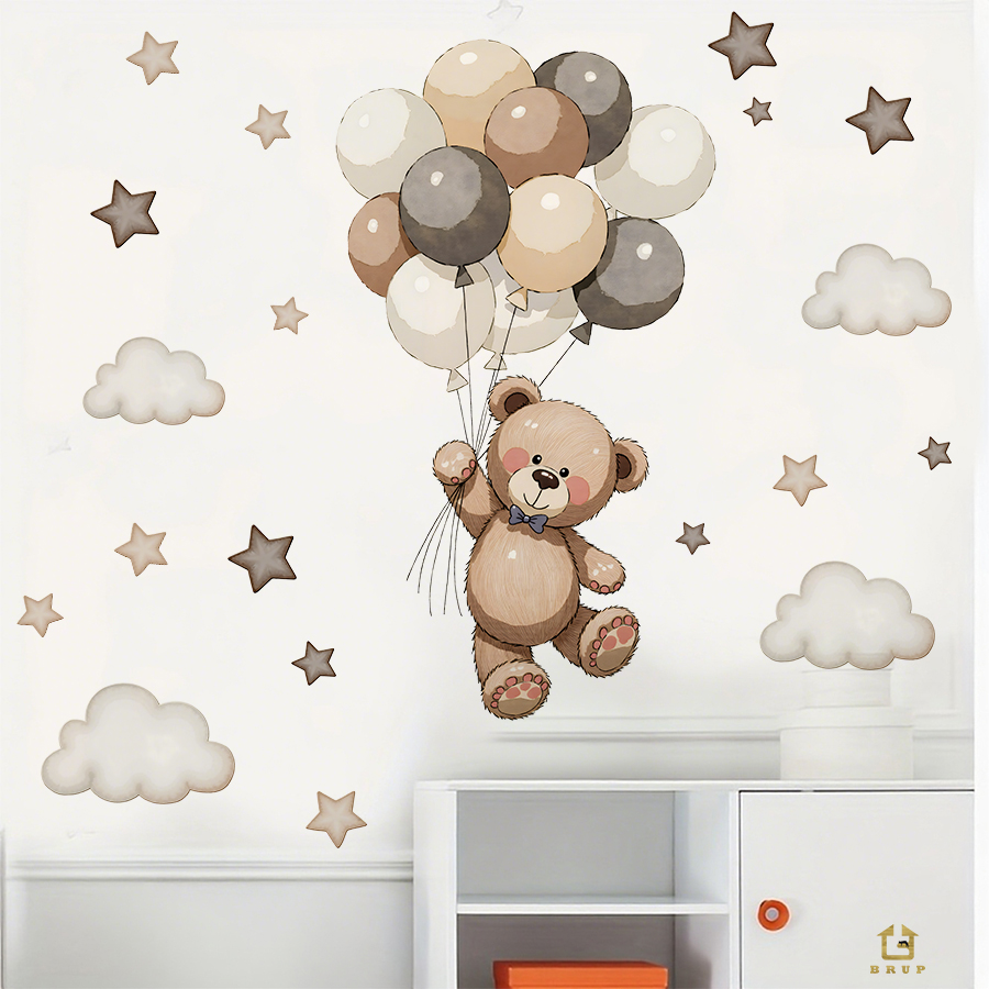 Adorable Teddy Bear Wall Decal - مراجعة Baby Nursery Kids وسعره