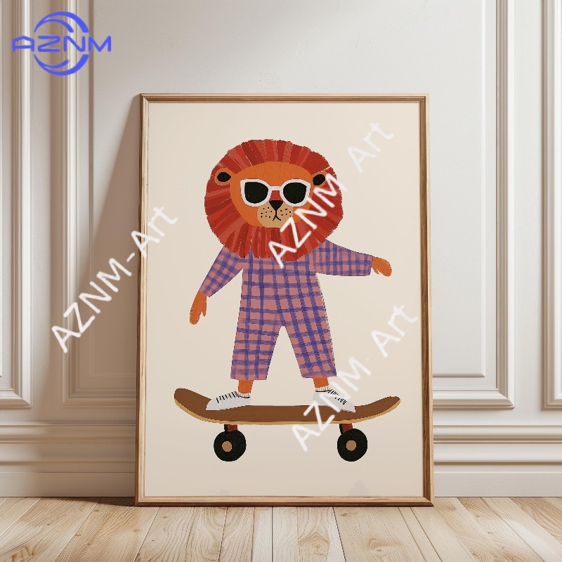 1PC Funny Animal Skateboarding - مراجعة Baby Nursery Home وسعره
