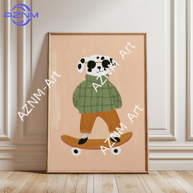 1PC Funny Animal Skateboarding - مراجعة Baby Nursery Home وسعره