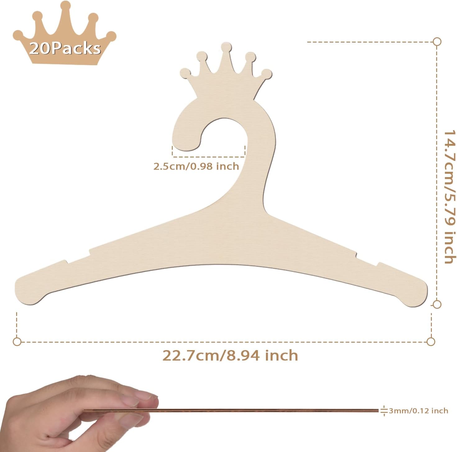 Wooden Baby Hangers 9 Inch, Cu - مراجعة Baby Nursery Kids وسعره