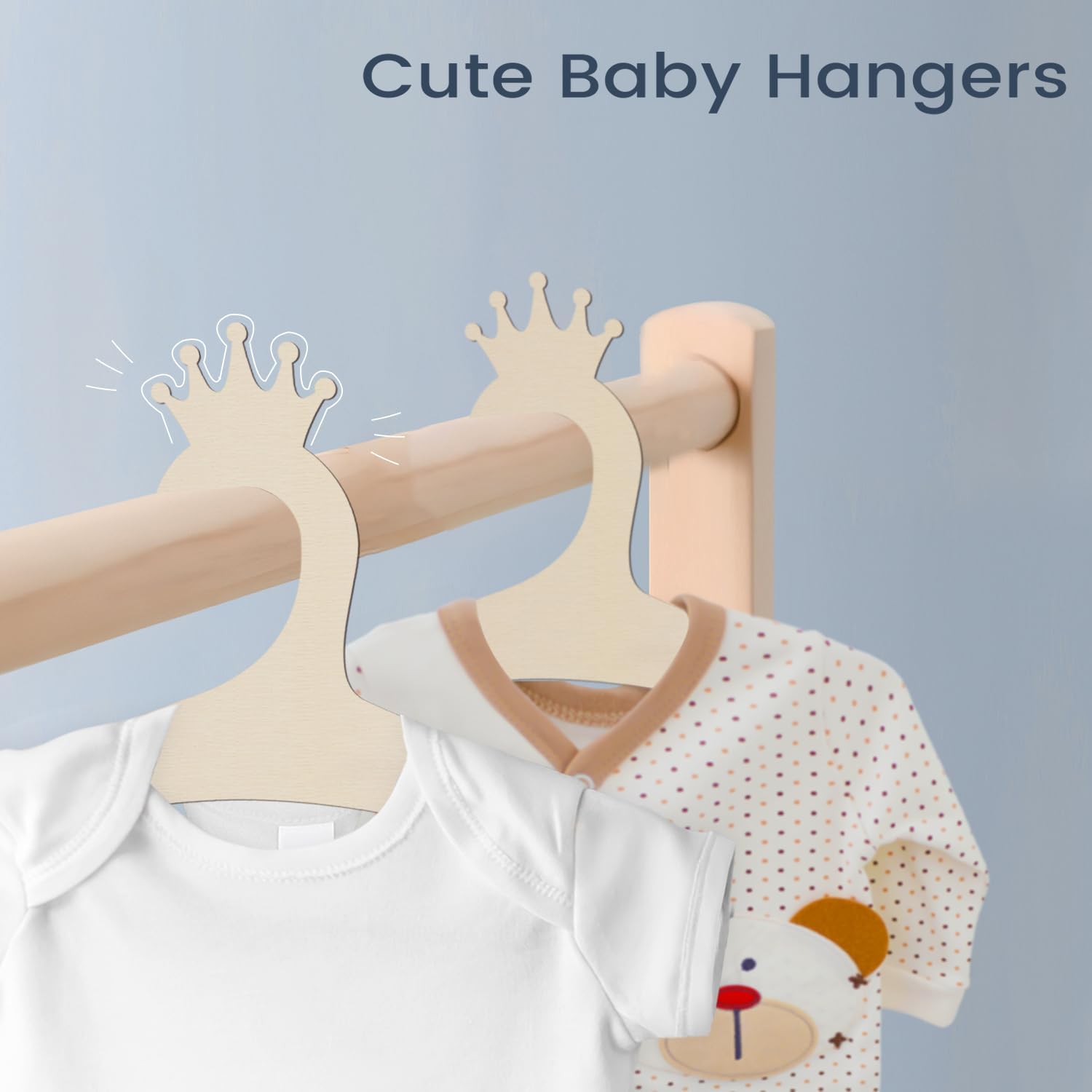 Wooden Baby Hangers 9 Inch, Cu - مراجعة Baby Nursery Kids وسعره