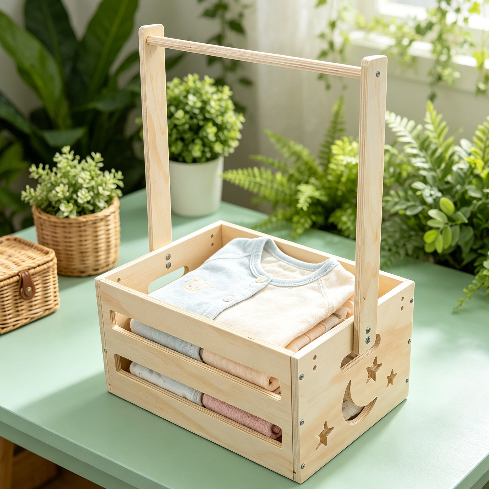 Portable Wood Laundry Hamper B - مراجعة Baby Nursery Closet Organization وسعره