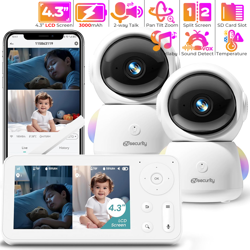 2K Baby Monitor with 2 Cameras - مراجعة Baby Nursery Night Light وسعره
