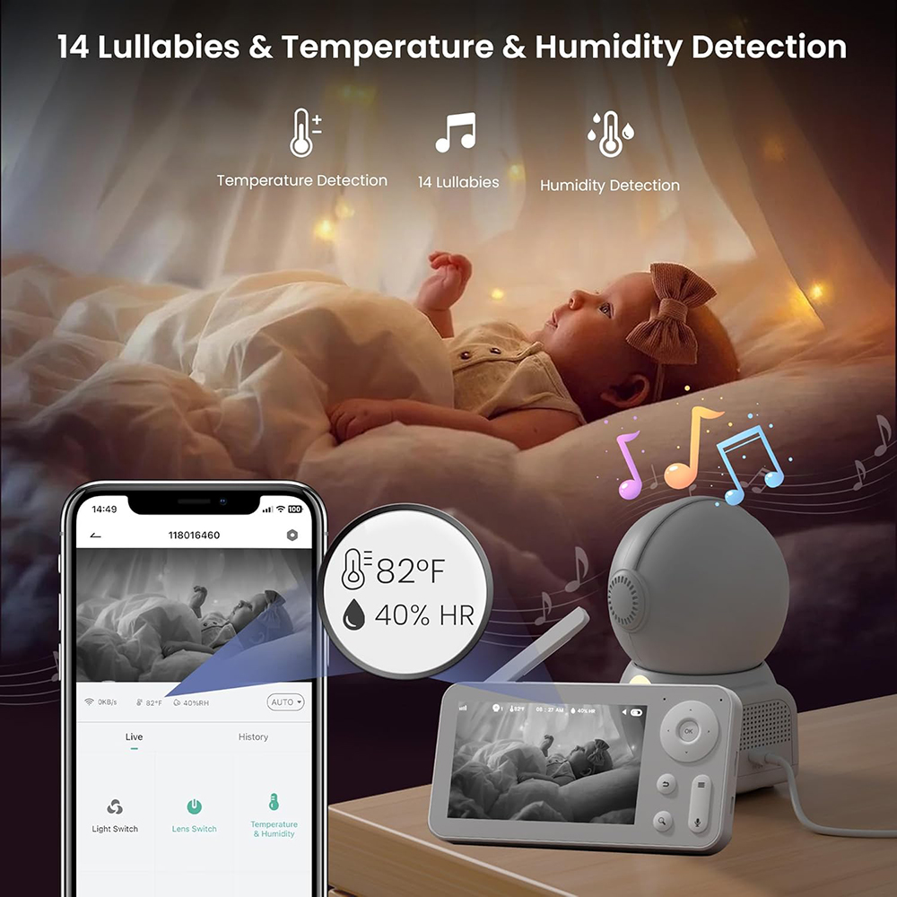2K Baby Monitor with 2 Cameras - مراجعة Baby Nursery Night Light وسعره