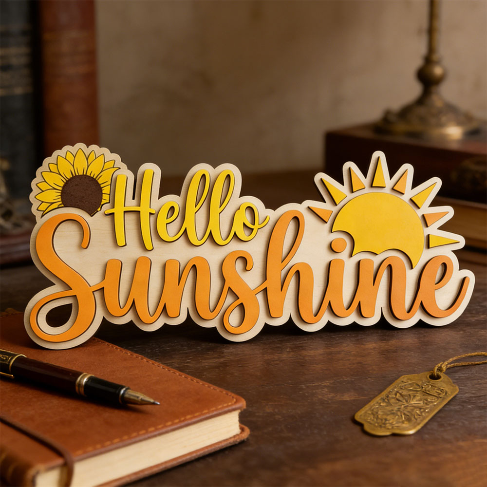 Hello Sunshine 3D Wooden Sign  - مراجعة Baby Nursery Toy وسعره