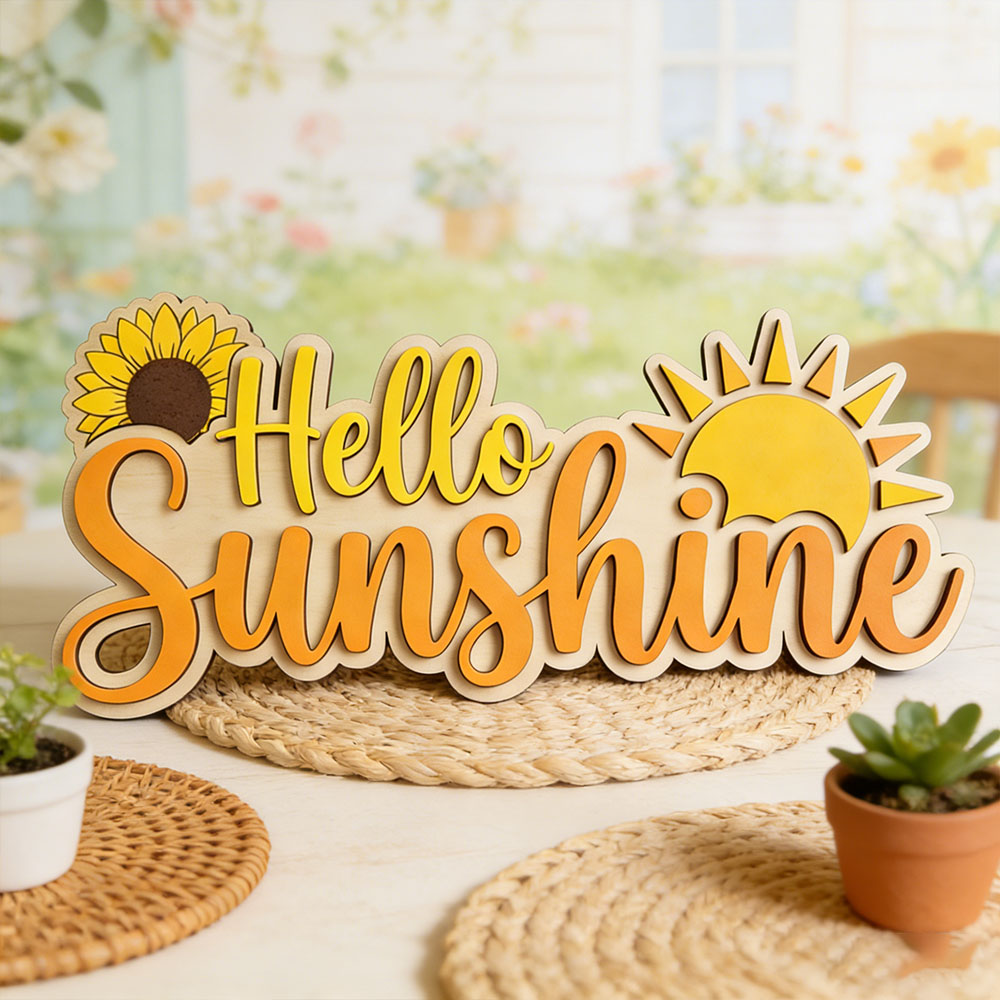 Hello Sunshine 3D Wooden Sign  - مراجعة Baby Nursery Toy وسعره