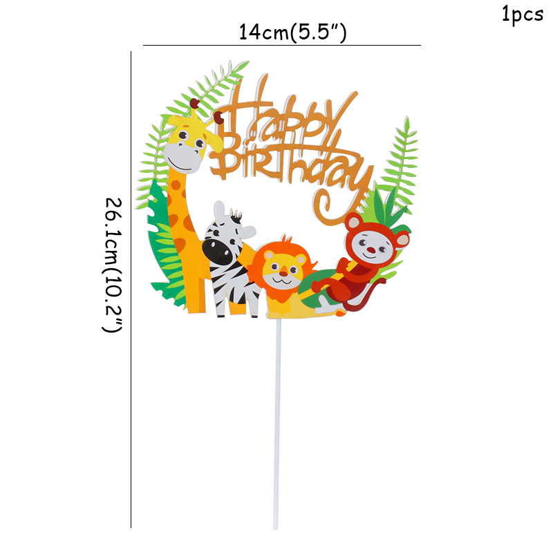 1pc Forest Animal Cake Topper  - مراجعة Baby Nursery Jungle Theme وسعره