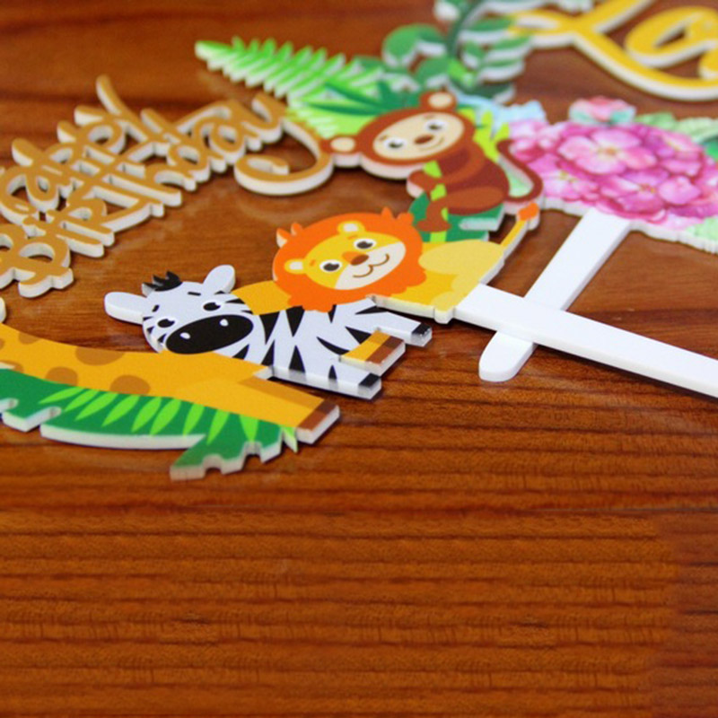 1pc Forest Animal Cake Topper  - مراجعة Baby Nursery Jungle Theme وسعره