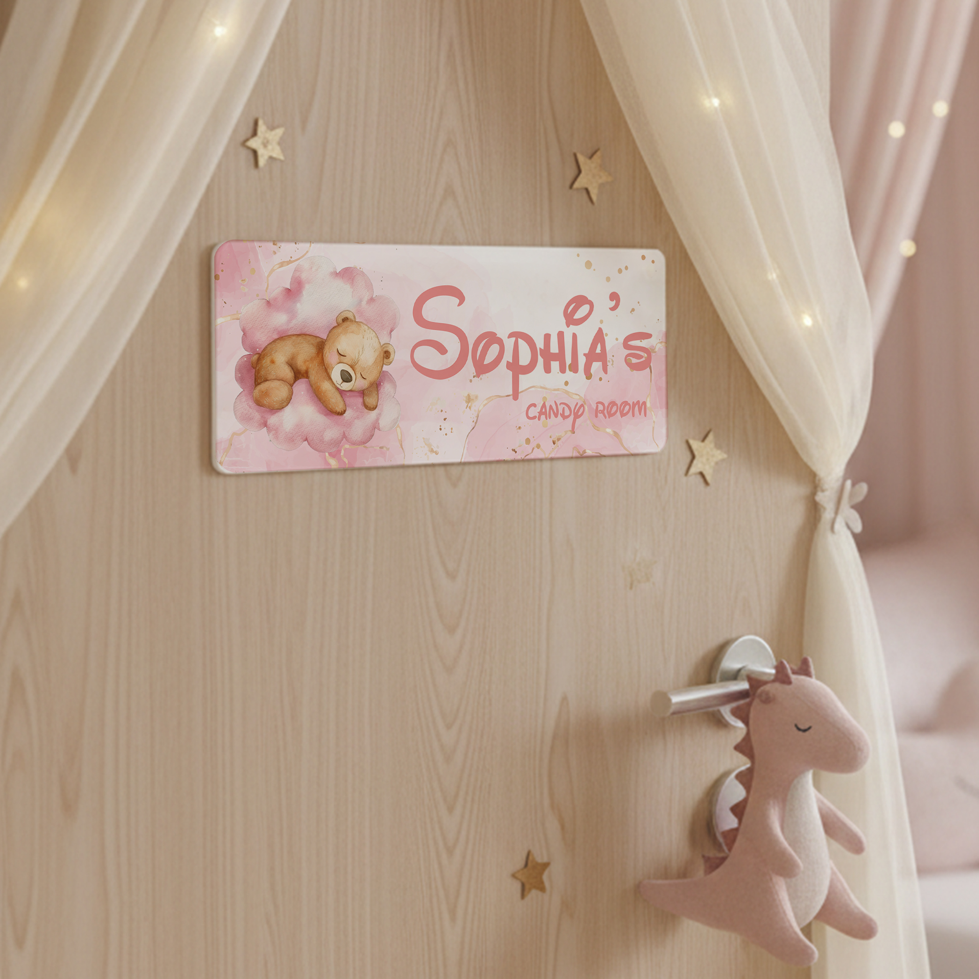 1pc Custom Bear Name/Text Acry - مراجعة Baby Nursery Decor Boy وسعره