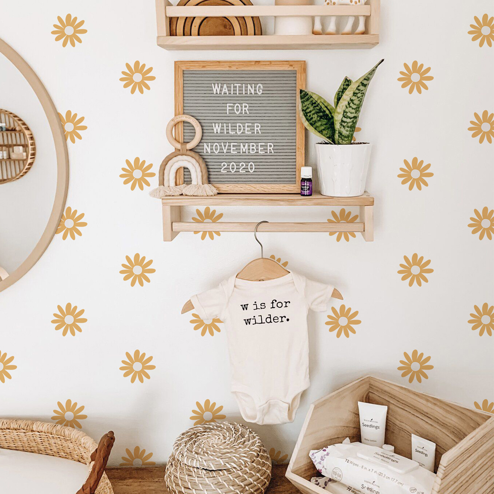 Yellow Daisy Wall Stickers for - مراجعة Baby Nursery Yellow Walls وسعره