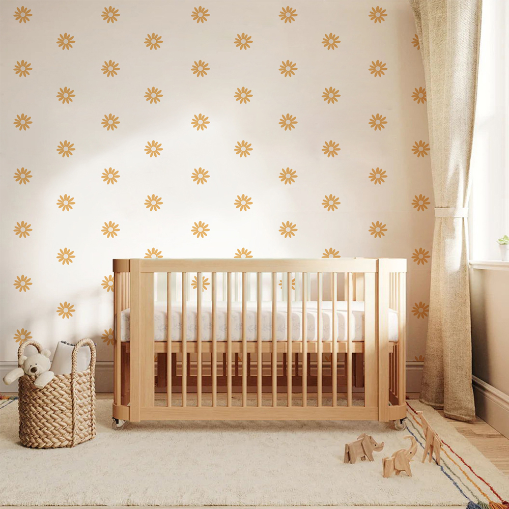 Yellow Daisy Wall Stickers for - مراجعة Baby Nursery Yellow Walls وسعره