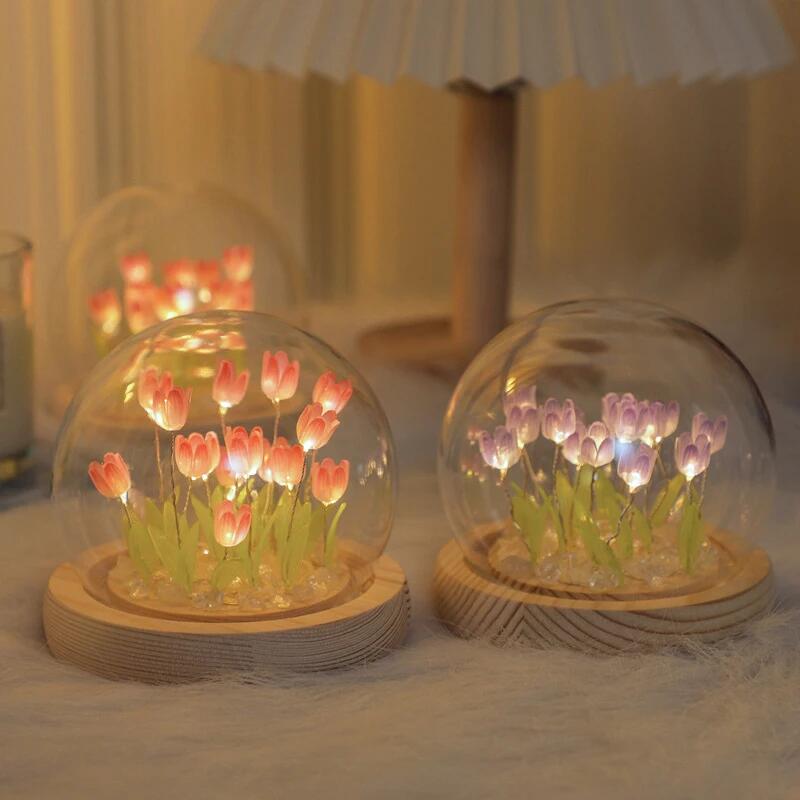 Artificial Tulip Flower Night  - مراجعة Baby Nursery Night Light وسعره
