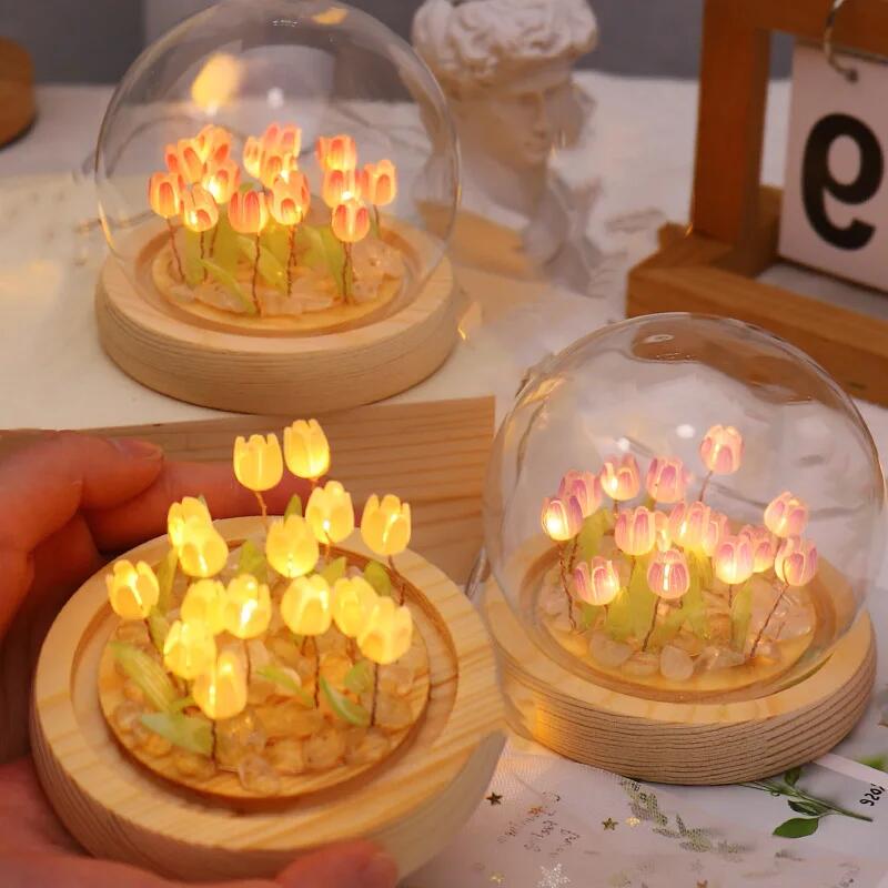 Artificial Tulip Flower Night  - مراجعة Baby Nursery Night Light وسعره