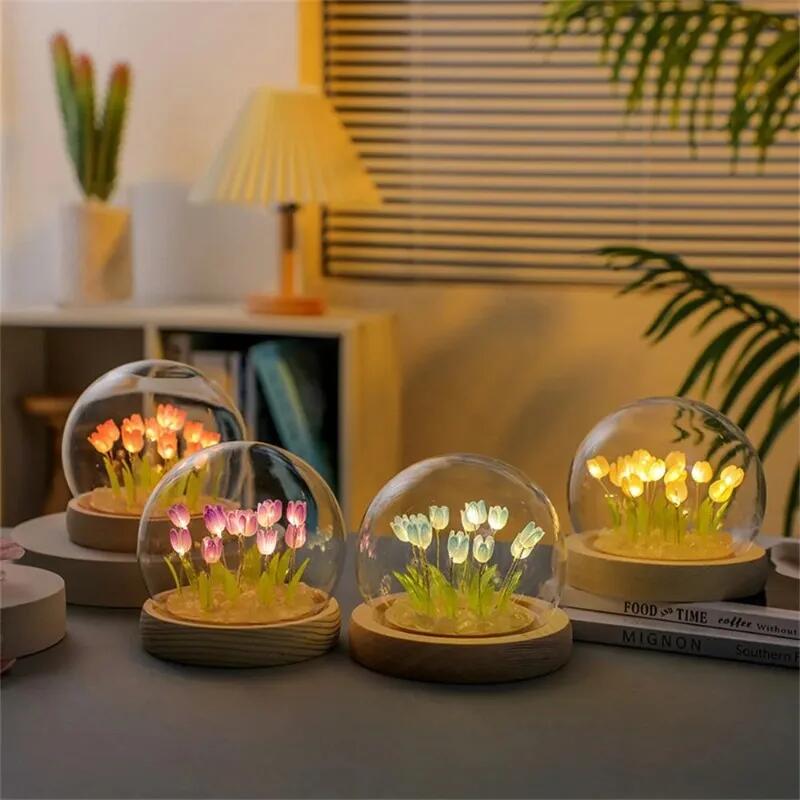 Artificial Tulip Flower Night  - مراجعة Baby Nursery Night Light وسعره