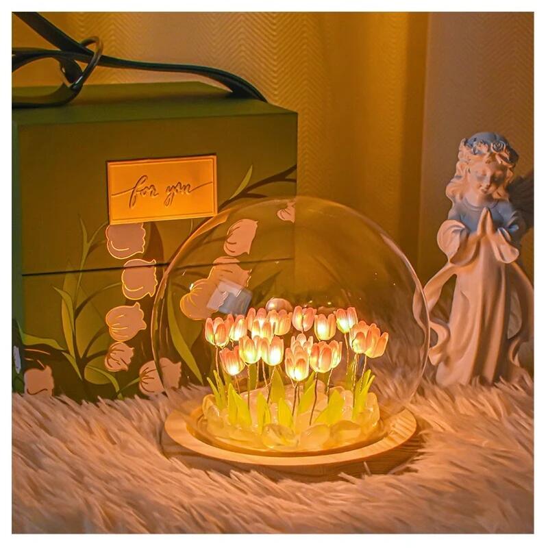 Artificial Tulip Flower Night  - مراجعة Baby Nursery Night Light وسعره