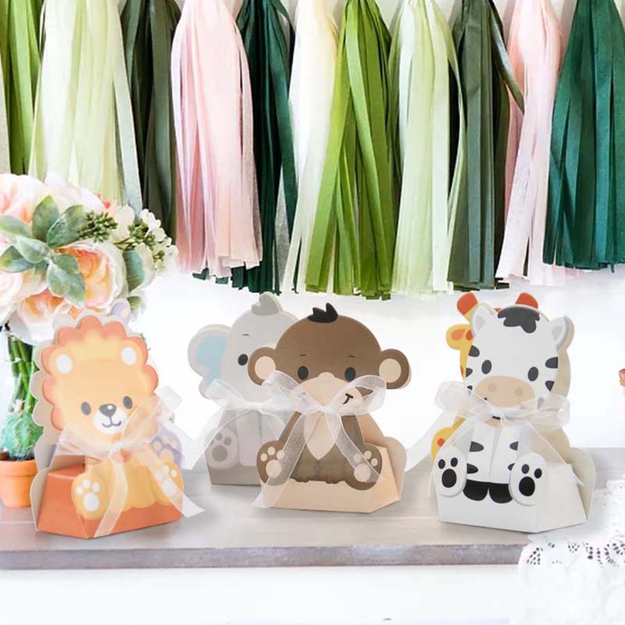 12PCS Safari Animal Favor Boxe - مراجعة Baby Nursery Jungle Theme وسعره